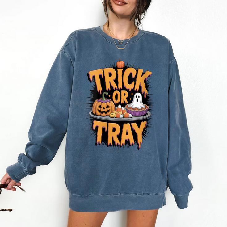 Trick Or Tray Halloween Cafeteria Teacher School Comfort Colors Sweatshirt