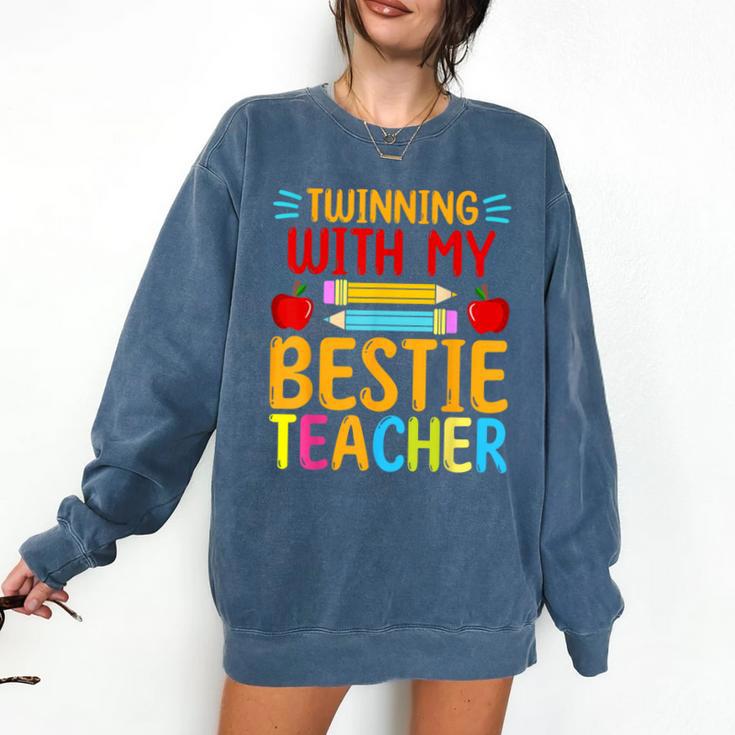 Twinning With My Bestie Teacher Boy Spirit Week Twin Day Comfort Colors Sweatshirt