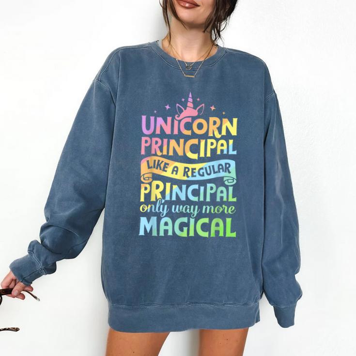 Unicorn Principal Back To School Teacher Appreciation Comfort Colors Sweatshirt