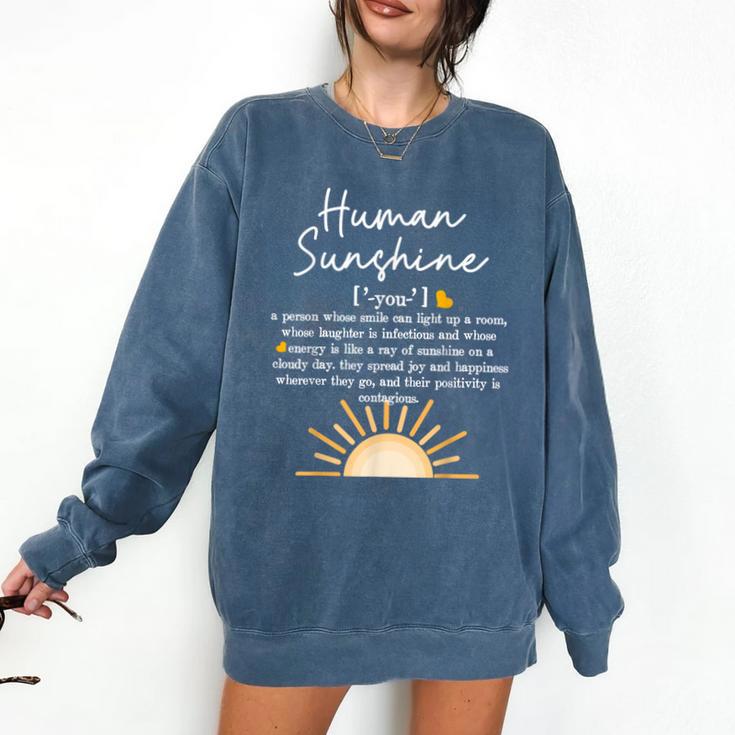 Vintage Human Sunshine Definition Teachers Mom Boss Women Comfort Colors Sweatshirt