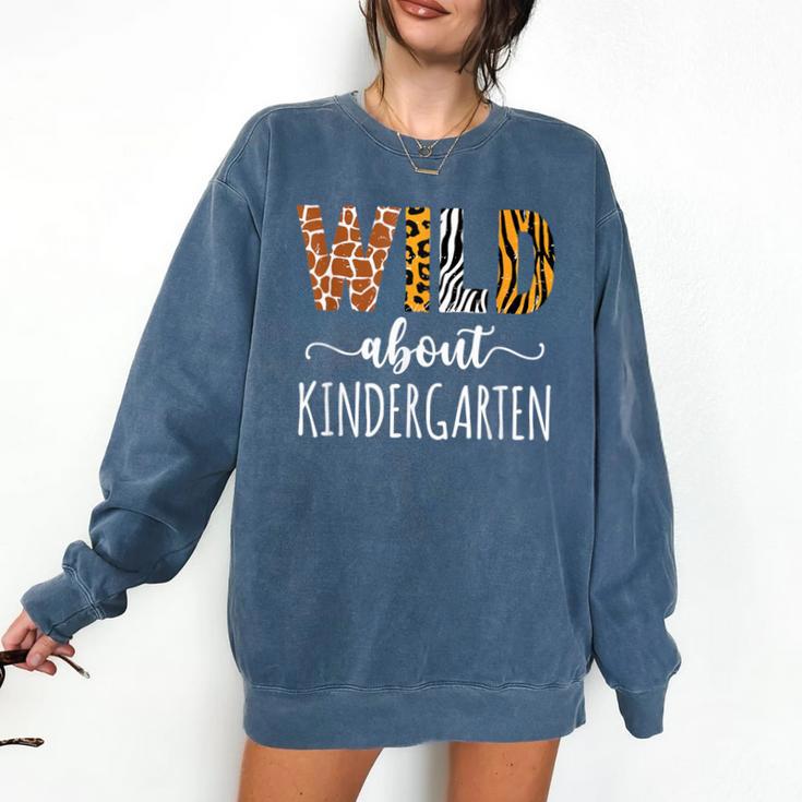 Wild About Kindergarten Teacher Leopard Print Comfort Colors Sweatshirt