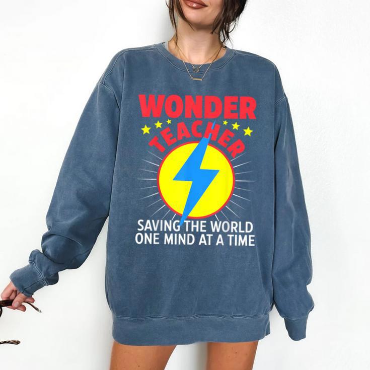 Wonder Teacher Costume Shirt Teacher Halloween Costume Men Women Comfort Colors Sweatshirt
