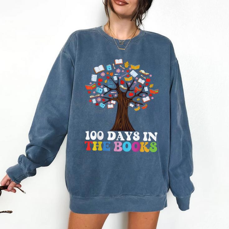 100 Days In The Books Reading Teacher 100th Day Of School Comfort Colors Sweatshirt