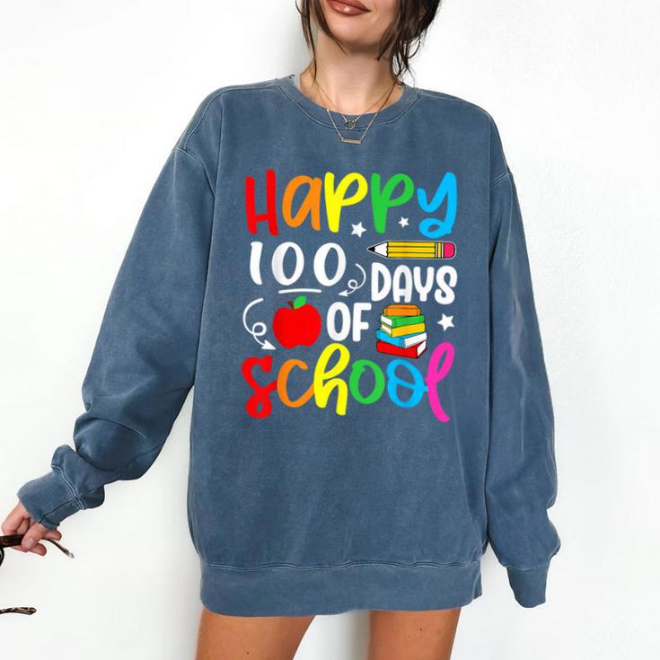 100th Day Of School Teachers Kids Girls Child Happy 100 Days Comfort Colors Sweatshirt