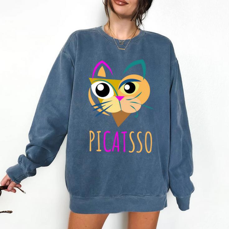 Abstract Cat Art Picatsso Shirt For Art Teachers Comfort Colors Sweatshirt