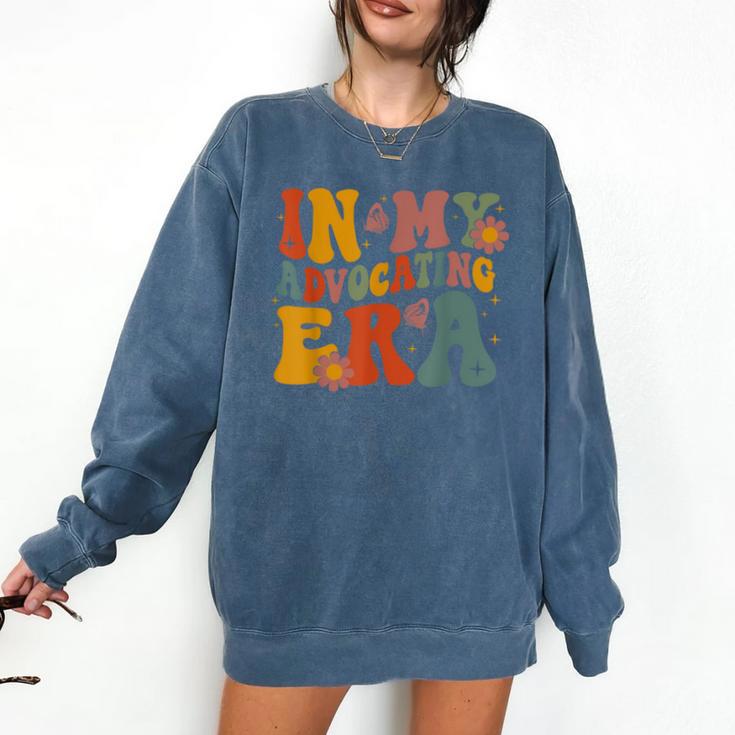 In My Advocating Era Advocate Autism Awareness Sped Teacher Men Women Kids Comfort Colors Sweatshirt