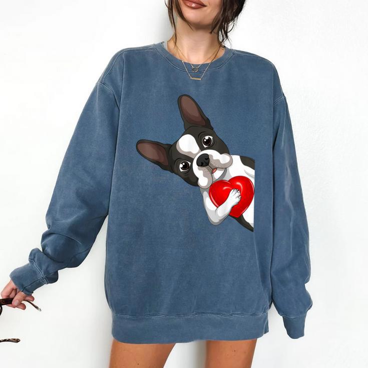 Boston Terrier Bostie Dog Kids Women Girls Comfort Colors Sweatshirt