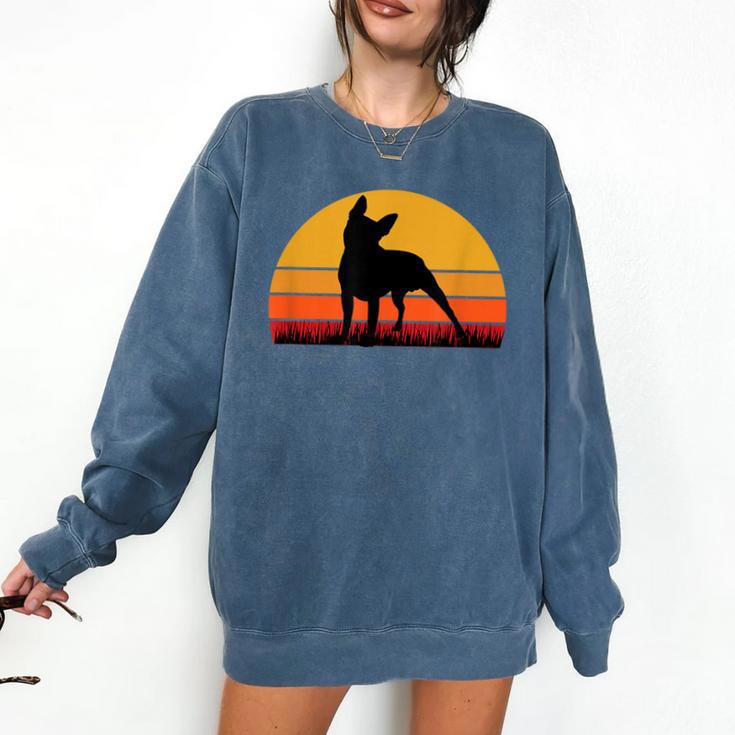 Boston Terrier Bostie Sunset Retro Dog Pet Mom Dad Comfort Colors Sweatshirt