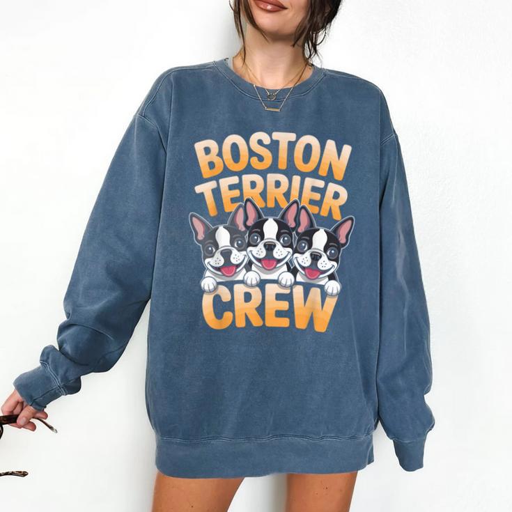 Boston Terrier Crew Cartoon For Dog Owner Pet Boston Terrier Comfort Colors Sweatshirt
