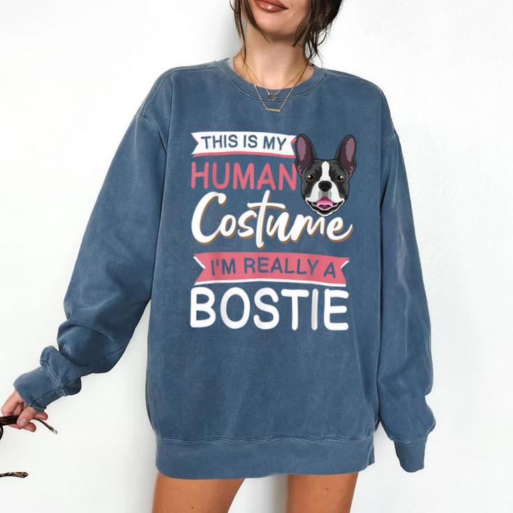 Boston Terrier Dog Bostie Halloween Costume Dog For Kids Comfort Colors Sweatshirt