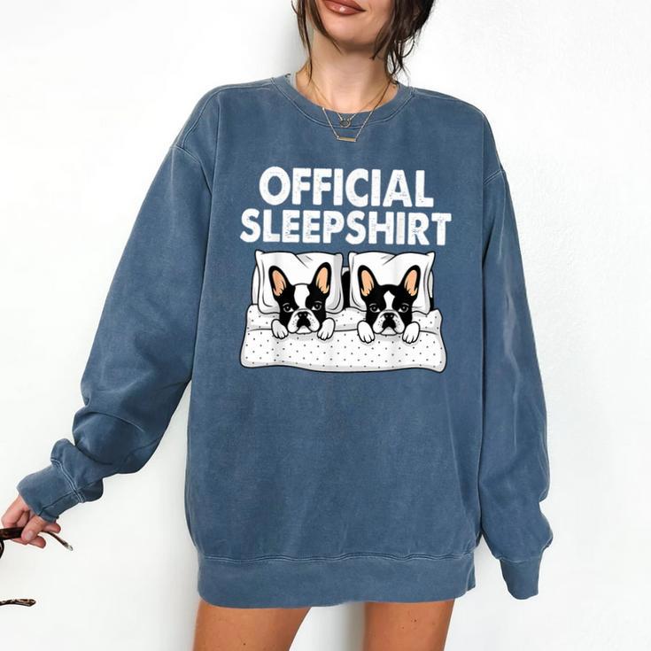 Boston Terrier Dog Official Sleep Pajamas Nightgown Comfort Colors Sweatshirt