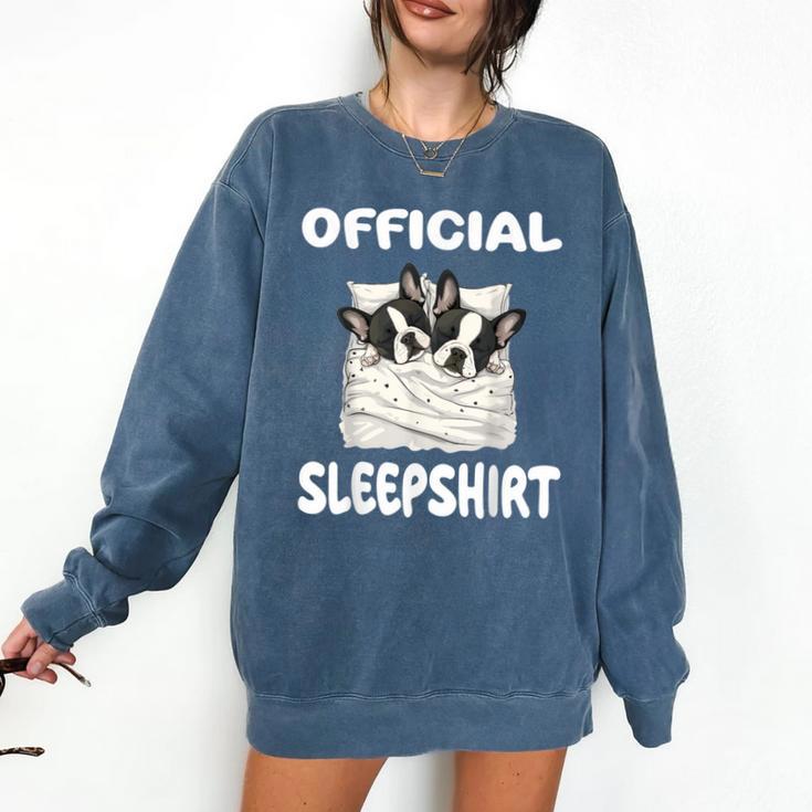 Boston Terrier Dog Official Sleepshirt Pajamas Nightgown For Men Women Girls Kids Comfort Colors Sweatshirt