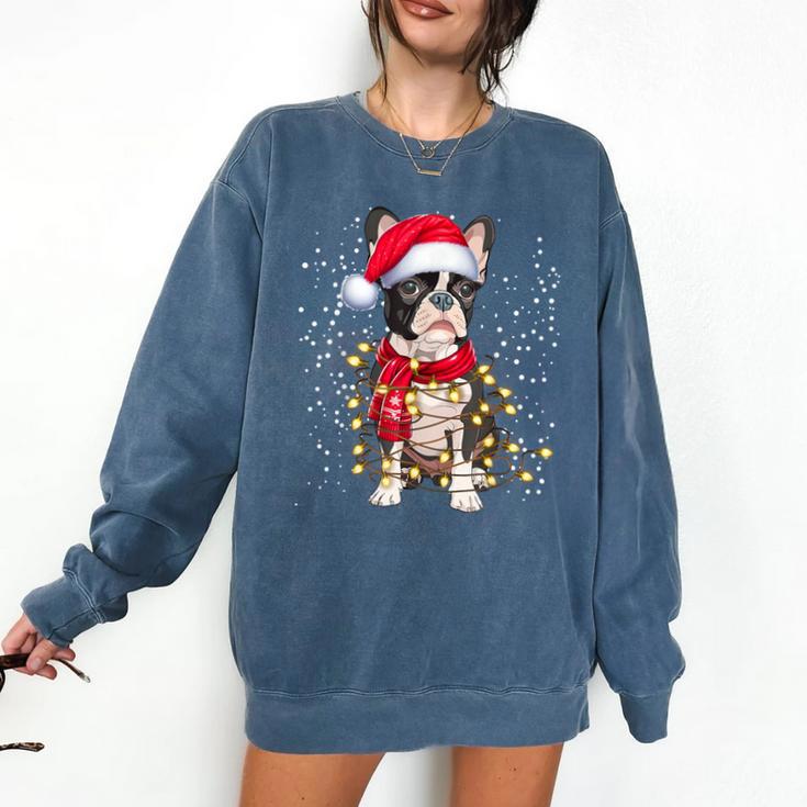 Boston Terrier Dog Ugly Christmas Dog Xmas For Men Women Kids Comfort Colors Sweatshirt