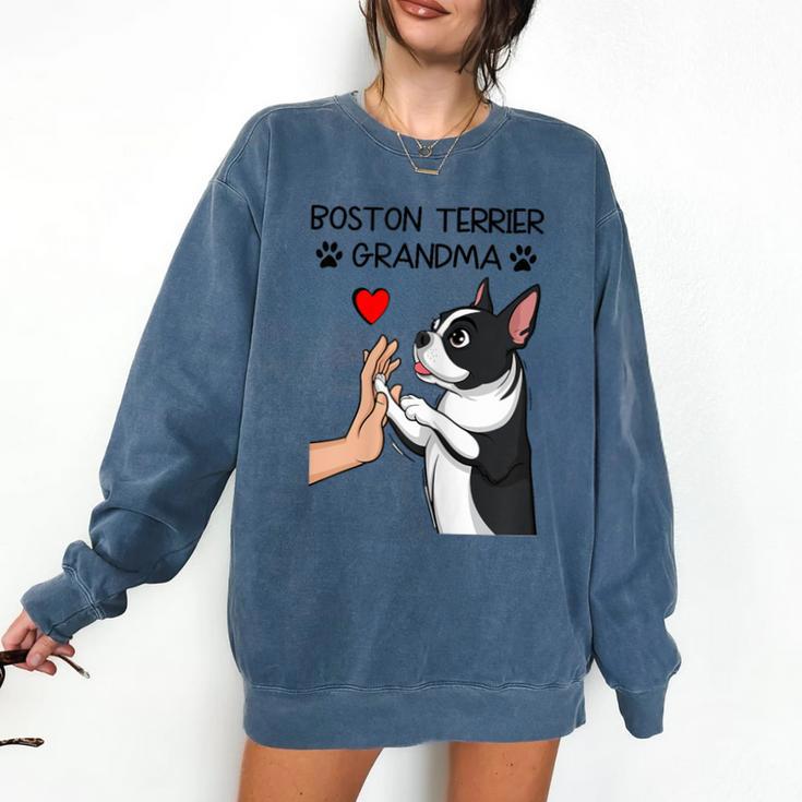 Boston Terrier Grandma Mother's Day Dog Mom Comfort Colors Sweatshirt