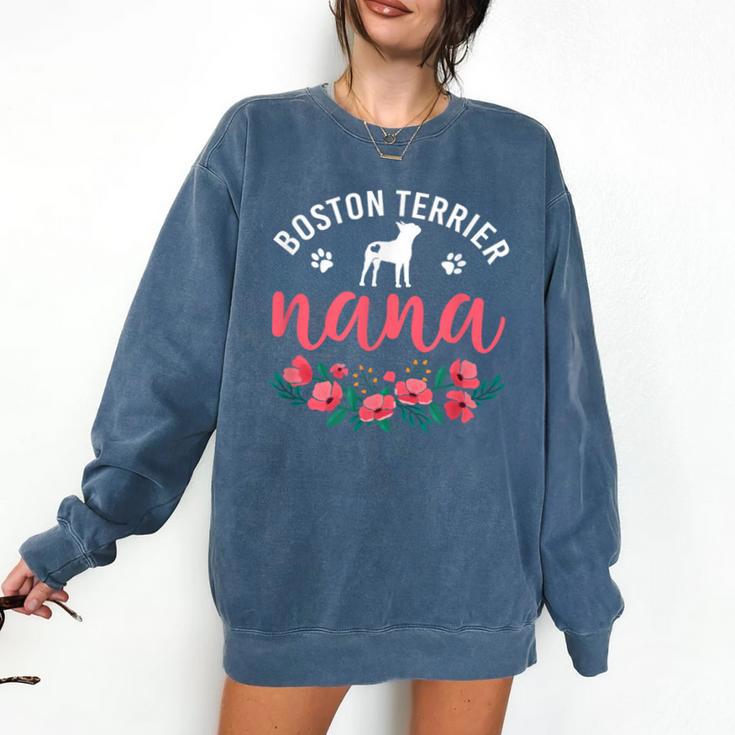 Boston Terrier Grandma Nana Dog Lover Christmas Comfort Colors Sweatshirt