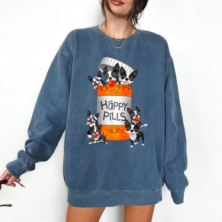 Boston Terrier Happy Pills T-Shirt Comfort Colors Sweatshirt