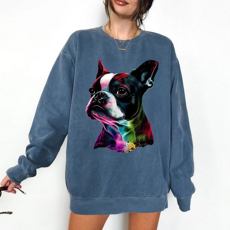 Boston Terrier Lovers Colorful Pop Art Boston Terrier Comfort Colors Sweatshirt