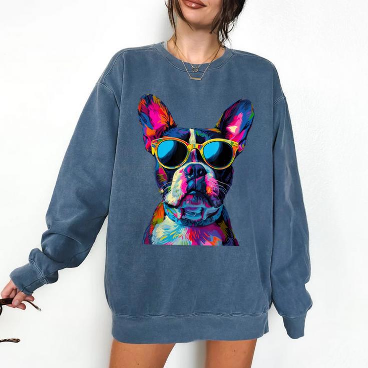 Boston Terrier Lovers Pop Art Boston Terrier Comfort Colors Sweatshirt