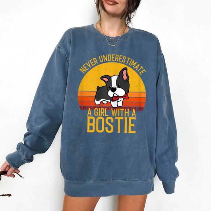 Boston Terrier Never Underestimate a Girl With a Bostie Comfort Colors Sweatshirt