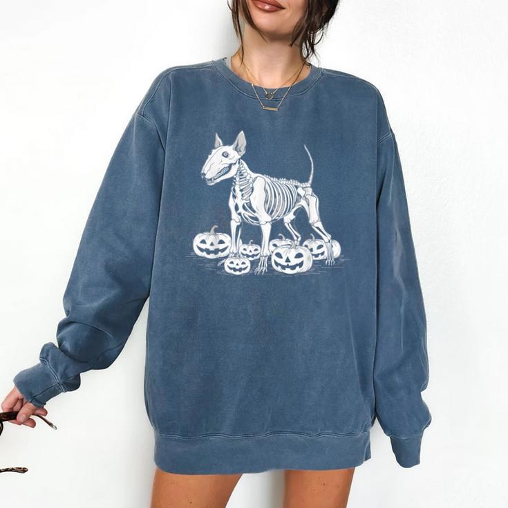 Bull Terrier Skeleton Birthday Halloween Kids Comfort Colors Sweatshirt