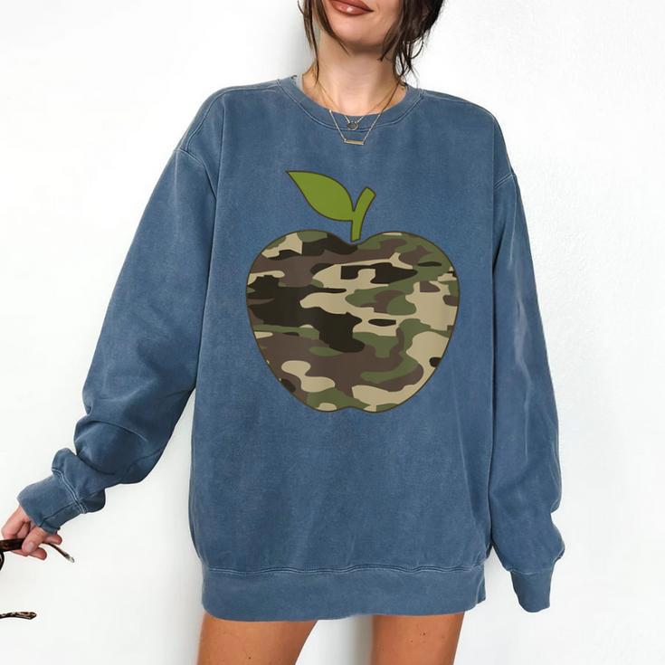 Camo Apple Camouflage Clothing School Student Camo Teacher Men Women Kids Comfort Colors Sweatshirt