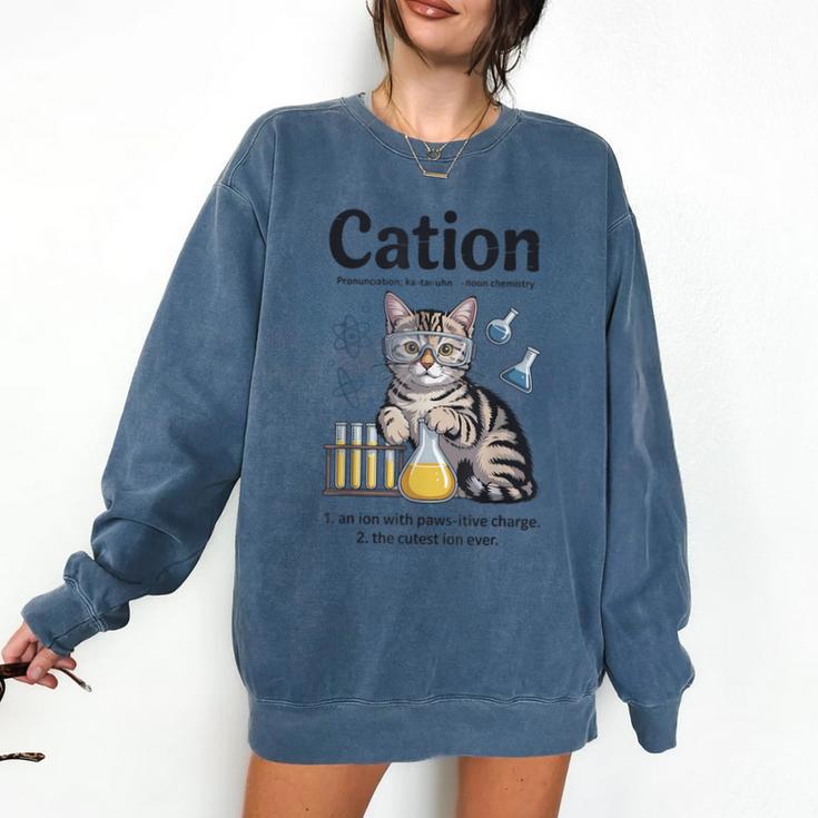 Cation Shirt Cat Science Chemistry Teacher Chemist Pun Comfort Colors Sweatshirt
