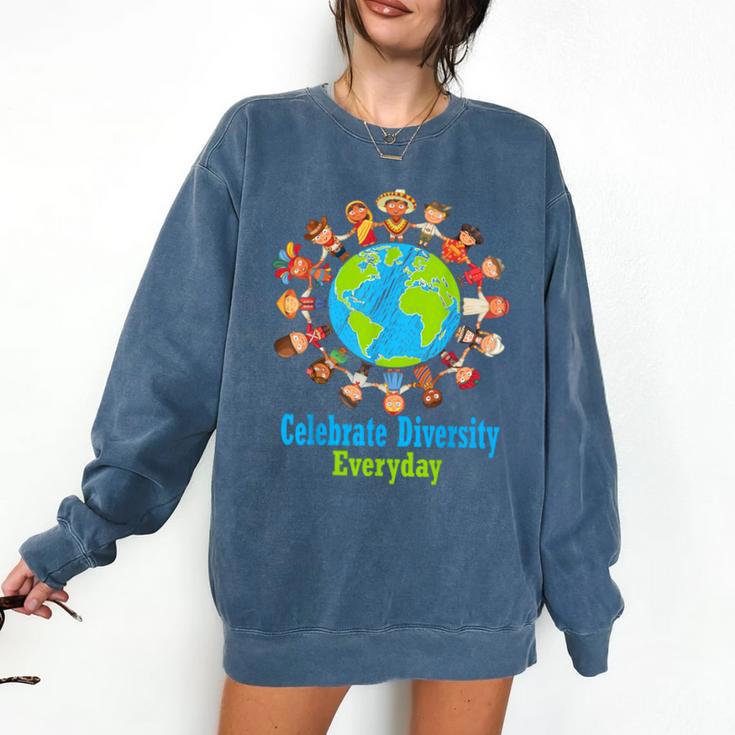 Celebrate Diversity Everyday Teachers & School Student Gift Comfort Colors Sweatshirt