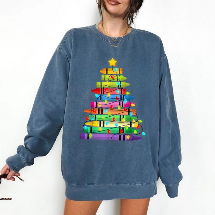 Christmas Tree Made Of Crayons School Teacher Life Student Comfort Colors Sweatshirt Christmas Tree Made Of Crayons School Teacher Life Student Comfort Colors Sweatshirt