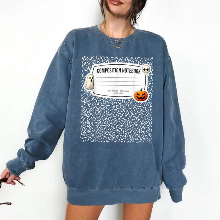 Composition Notebook Costume Adult Halloween For Teachers Comfort Colors Sweatshirt Composition Notebook Costume Adult Halloween For Teachers Comfort Colors Sweatshirt