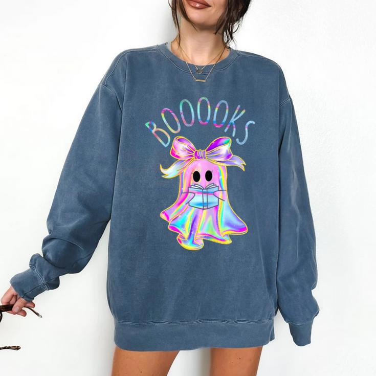 Cute Ghost Book Reading Halloween Teacher Top Girls Women Comfort Colors Sweatshirt Cute Ghost Book Reading Halloween Teacher Top Girls Women Comfort Colors Sweatshirt