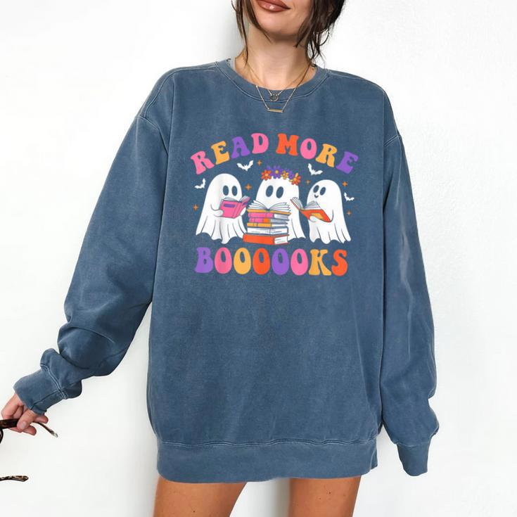 Cute Ghost Read More Books Lover Teacher Halloween Costume Comfort Colors Sweatshirt Cute Ghost Read More Books Lover Teacher Halloween Costume Comfort Colors Sweatshirt
