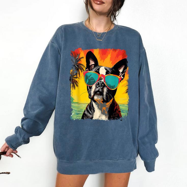Dog Boston Terrier Hawaiian Comfort Colors Sweatshirt
