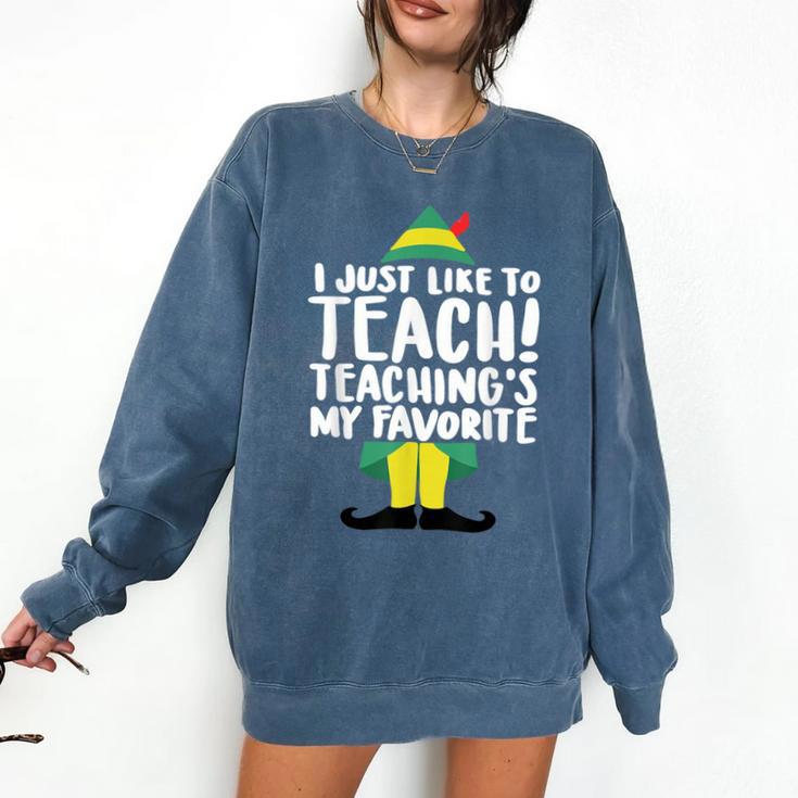Duble2t I Just Like To Teach Teachings My Favorite Elf Teacher -Adults & -Kids Red Short Sleeve Comfort Colors Sweatshirt Duble2t I Just Like To Teach Teachings My Favorite Elf Teacher -Adults & -Kids Red Short Sleeve Comfort Colors Sweatshirt