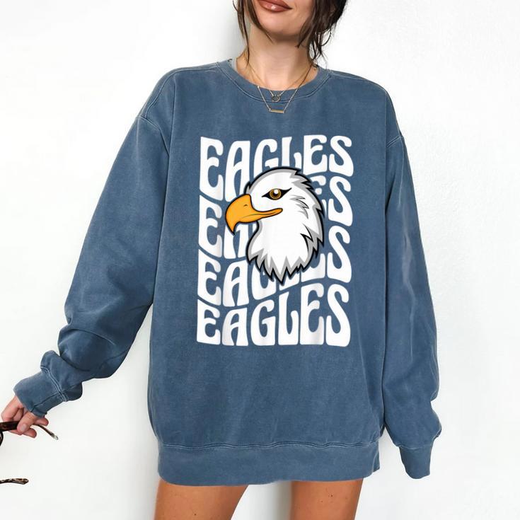 Eagles School Sports Fan Team Spirit Teacher Parent Student Comfort Colors Sweatshirt Eagles School Sports Fan Team Spirit Teacher Parent Student Comfort Colors Sweatshirt