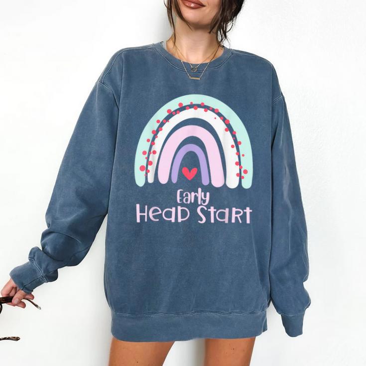 Early Headstart Cute Retro Rainbow Teachers Comfort Colors Sweatshirt