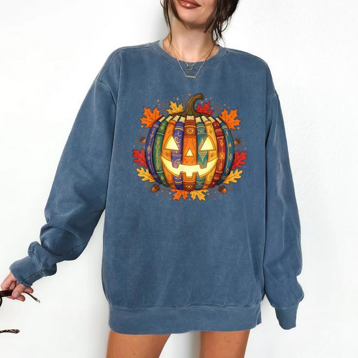 Fall Pumpkin Book Lover Spooky Librarian Teacher Halloween Comfort Colors Sweatshirt Fall Pumpkin Book Lover Spooky Librarian Teacher Halloween Comfort Colors Sweatshirt