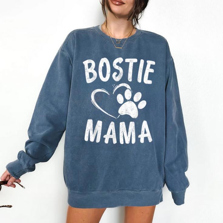 Fun Bostie Mama Dog Lover Apparel Boston Terrier Mom Comfort Colors Sweatshirt