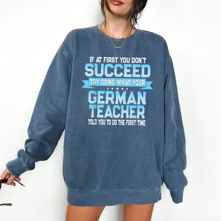 Fun German Teacher Appreciation Language Class Saying Comfort Colors Sweatshirt