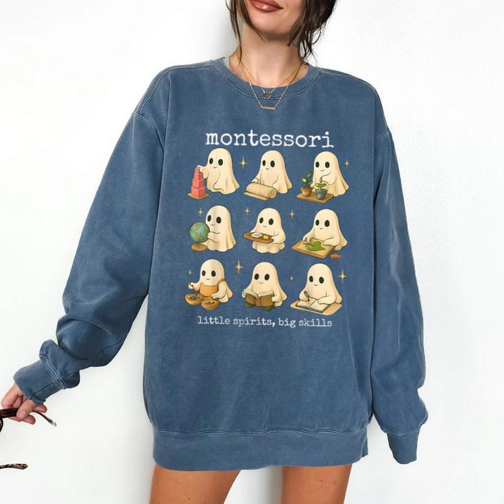 Ghosts Halloween Montessori Teacher Educator Costume Comfort Colors Sweatshirt Ghosts Halloween Montessori Teacher Educator Costume Comfort Colors Sweatshirt