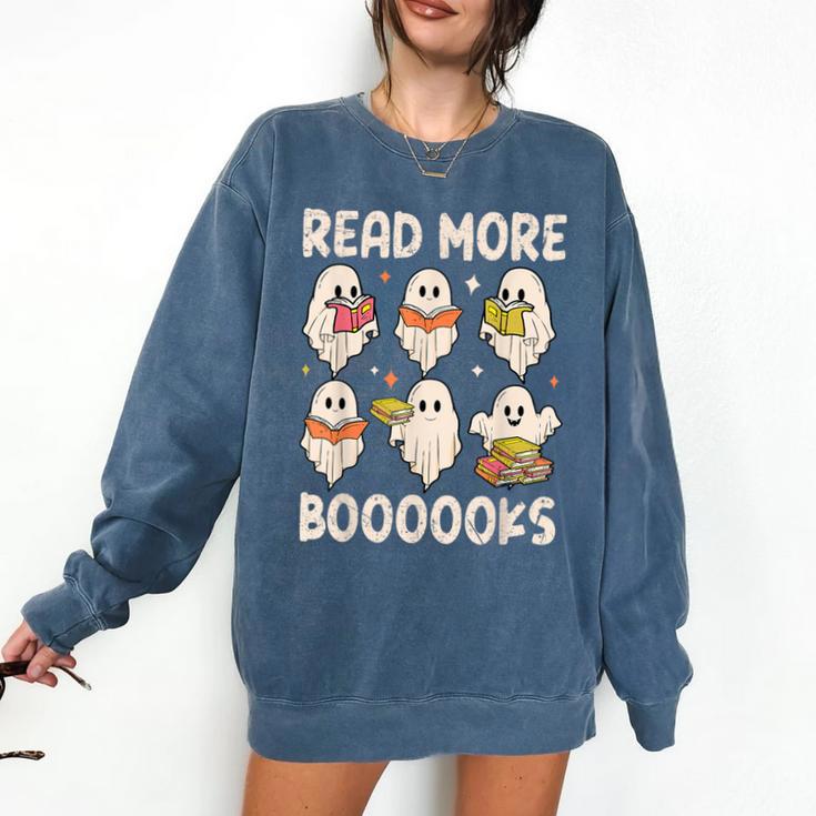 Groovy Halloween Ghost Read More Boooooks Librarian Teacher For Men Women Kids Comfort Colors Sweatshirt Groovy Halloween Ghost Read More Boooooks Librarian Teacher For Men Women Kids Comfort Colors Sweatshirt