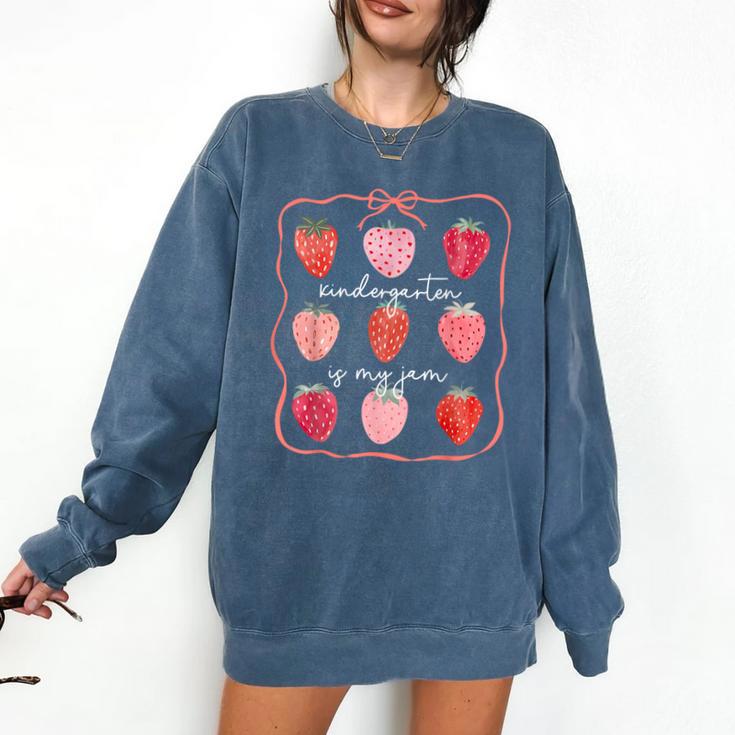 Groovy Kindergarten Is My Jam Strawberry Kinder Team Teacher Comfort Colors Sweatshirt Groovy Kindergarten Is My Jam Strawberry Kinder Team Teacher Comfort Colors Sweatshirt