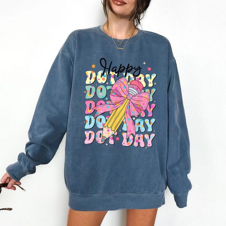 Happy Dot Day 2025 Coquette Bow Teachers Kids Boys Girls Comfort Colors Sweatshirt Happy Dot Day 2025 Coquette Bow Teachers Kids Boys Girls Comfort Colors Sweatshirt