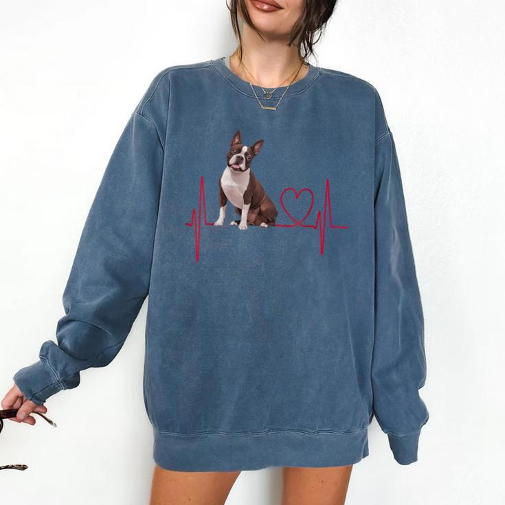 Heartbeat Boston Terrier Dog Comfort Colors Sweatshirt