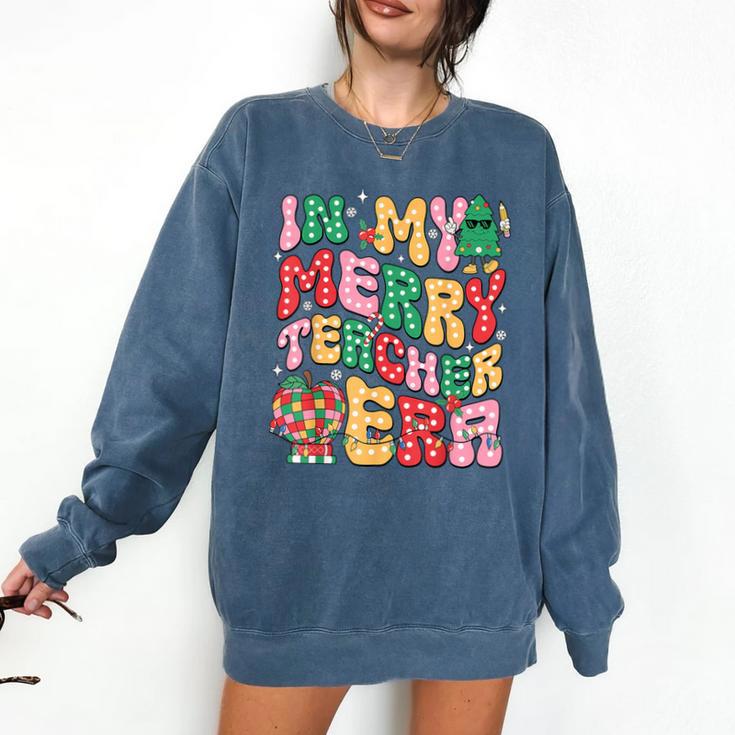 In My Holly Xmas Jolly Teacher Era Teacher Vibes Christmas Comfort Colors Sweatshirt In My Holly Xmas Jolly Teacher Era Teacher Vibes Christmas Comfort Colors Sweatshirt