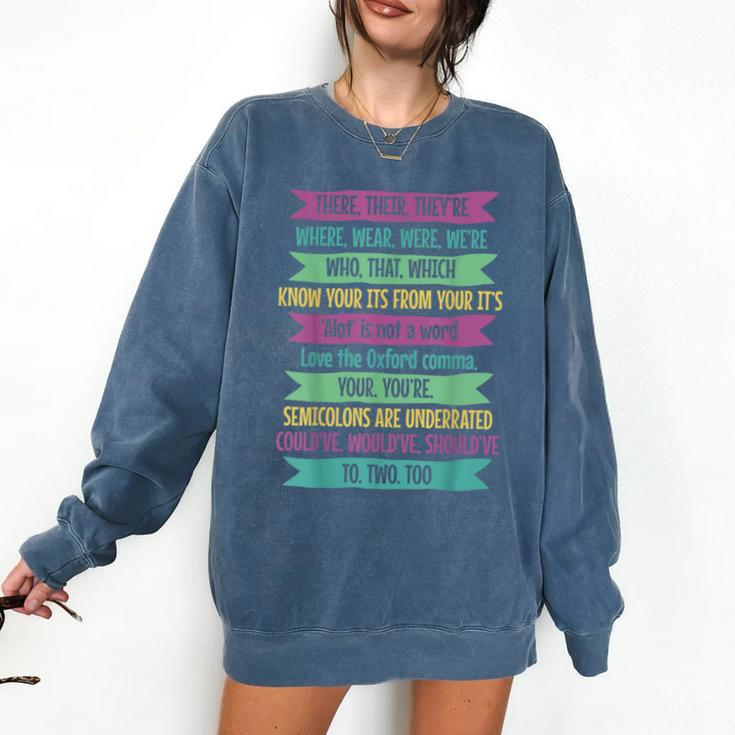 Their There And They'Re English Teacher Men Women Comfort Colors Sweatshirt Their There And They'Re English Teacher Men Women Comfort Colors Sweatshirt