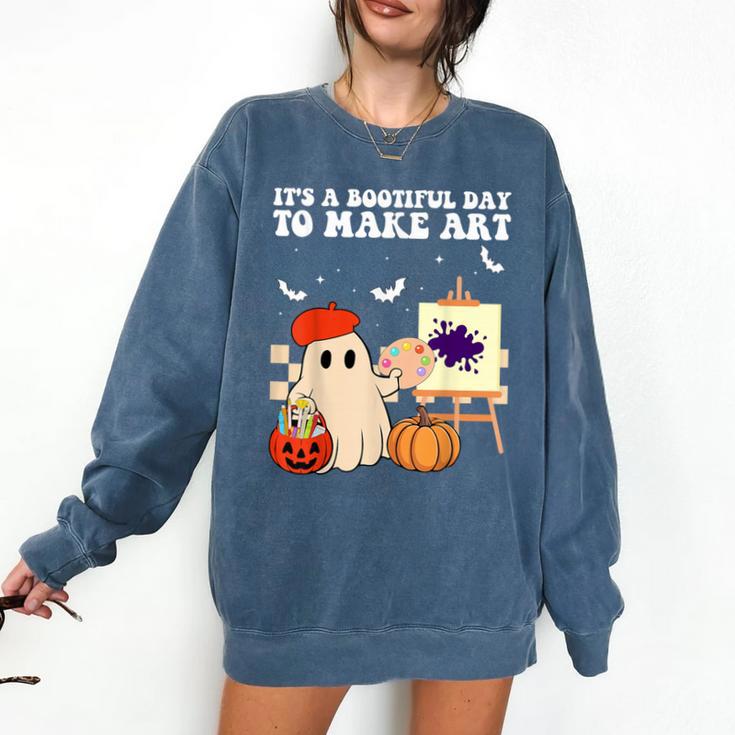 It's A Bootiful Day To Make Art Groovy Art Teacher Halloween Comfort Colors Sweatshirt