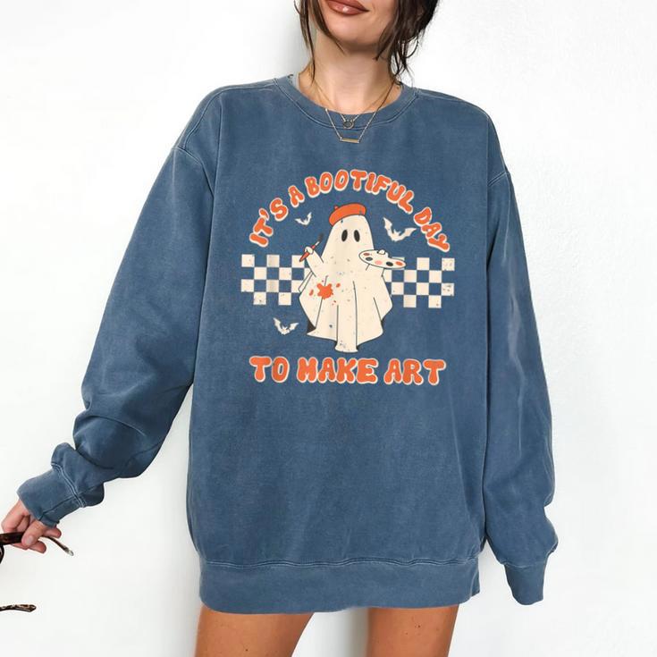 It's A Bootiful Day To Make Art Halloween Art Teacher Comfort Colors Sweatshirt