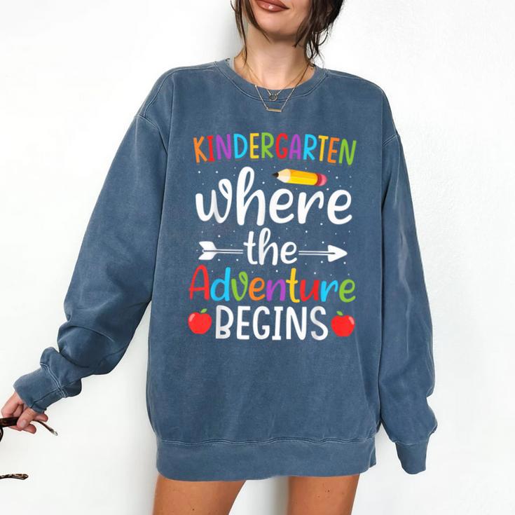 Kindergarten Where The Adventure Begins Shirt Children's Teacher Comfort Colors Sweatshirt Kindergarten Where The Adventure Begins Shirt Children's Teacher Comfort Colors Sweatshirt