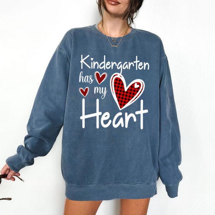 Kindergarten Has My Heart Buffalo Print Teacher Valentine Comfort Colors Sweatshirt Kindergarten Has My Heart Buffalo Print Teacher Valentine Comfort Colors Sweatshirt