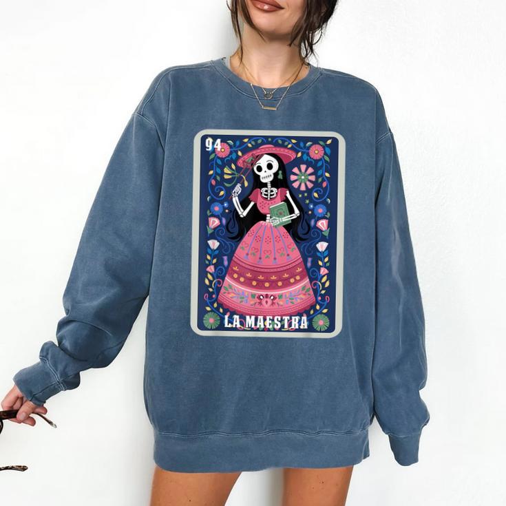 La Maestra Halloween Mexican Bingo Card Teacher Lottery Card Comfort Colors Sweatshirt La Maestra Halloween Mexican Bingo Card Teacher Lottery Card Comfort Colors Sweatshirt